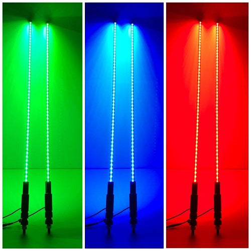 4 packs 3" 20W RGB led pods & 8 packs led rock light & 5ft rgb led spiral whip lights-2
