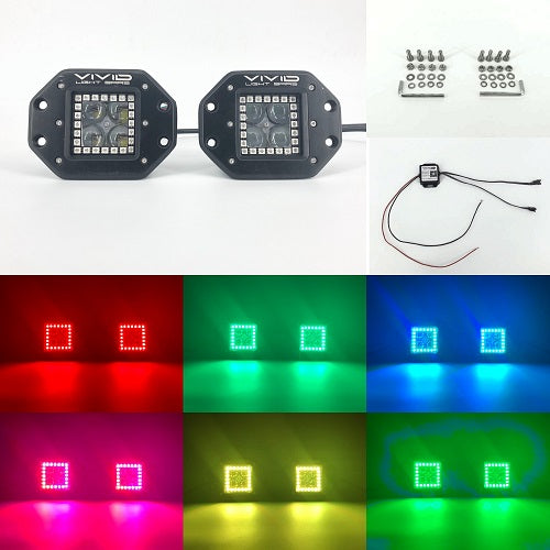 3" 5D 40W RGB halo flush mount led pods-0