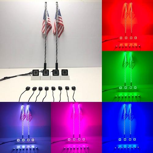 4 packs  3" 20W RGB led pods & 8 packs led rock light & 5ft rgb led spiral whip lights-0